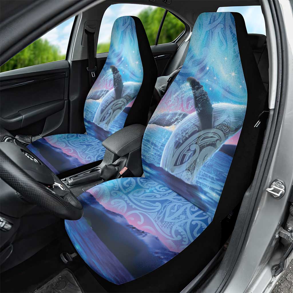 New Zealand Matariki Humpback Whale Car Seat Cover Paikea Maori New Year Blue Galaxy LT14 - Polynesian Pride