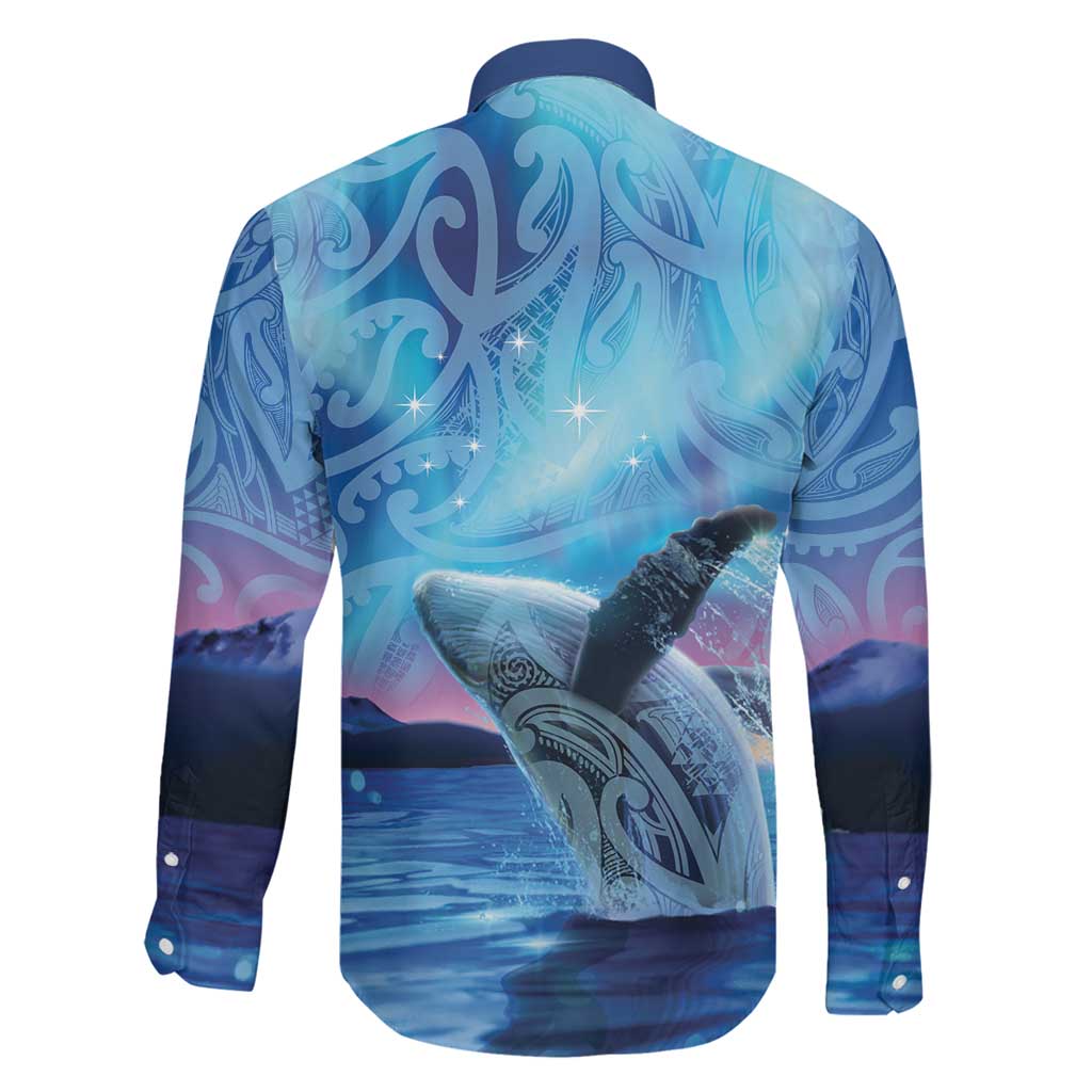 New Zealand Matariki Humpback Whale Family Matching Mermaid Dress and Hawaiian Shirt Paikea Maori New Year Blue Galaxy LT14 - Polynesian Pride
