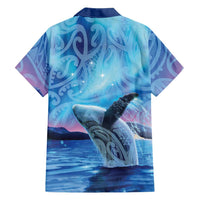 New Zealand Matariki Humpback Whale Family Matching Summer Maxi Dress and Hawaiian Shirt Paikea Maori New Year Blue Galaxy LT14 - Polynesian Pride