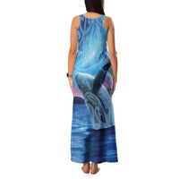 New Zealand Matariki Humpback Whale Family Matching Tank Maxi Dress and Hawaiian Shirt Paikea Maori New Year Blue Galaxy LT14 - Polynesian Pride