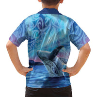 New Zealand Matariki Humpback Whale Hawaiian Shirt Paikea Maori New Year Blue Galaxy