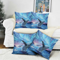 New Zealand Matariki Humpback Whale Pillow Cover Paikea Maori New Year Blue Galaxy