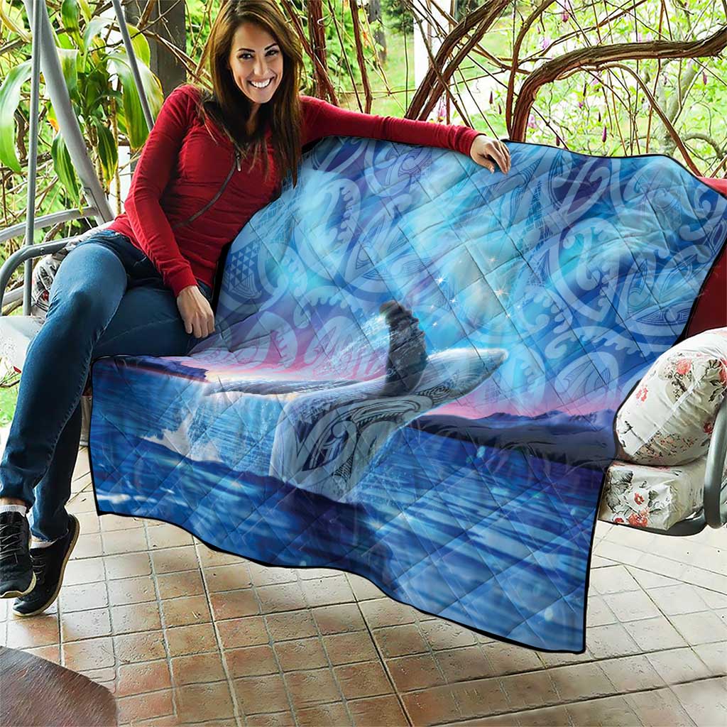 New Zealand Matariki Humpback Whale Quilt Paikea Maori New Year Blue Galaxy