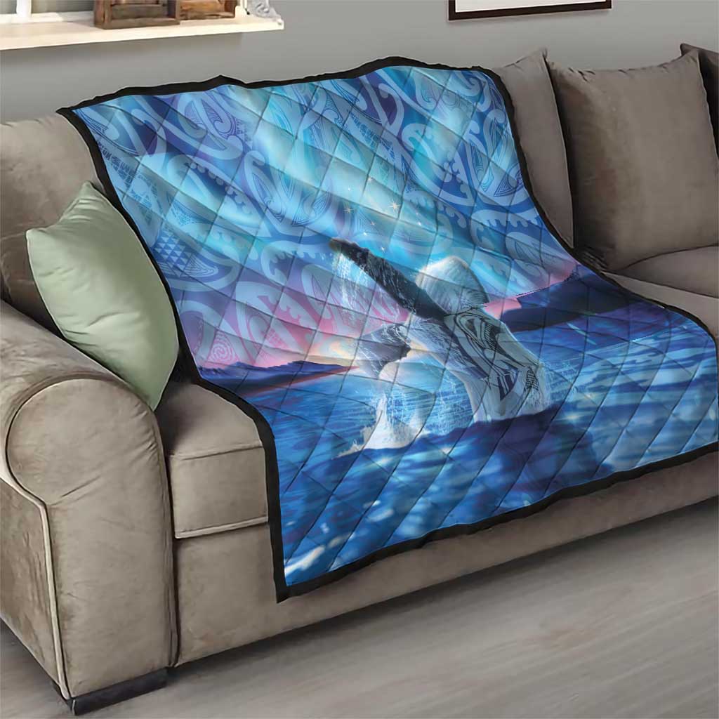 New Zealand Matariki Humpback Whale Quilt Paikea Maori New Year Blue Galaxy