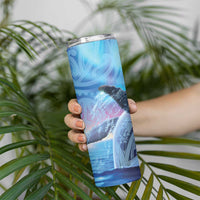 New Zealand Matariki Humpback Whale Skinny Tumbler Paikea Maori New Year Blue Galaxy LT14 - Polynesian Pride