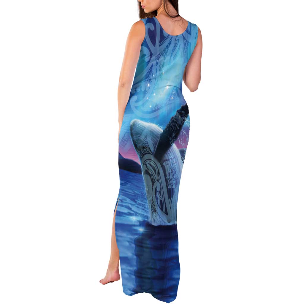 New Zealand Matariki Humpback Whale Tank Maxi Dress Paikea Maori New Year Blue Galaxy