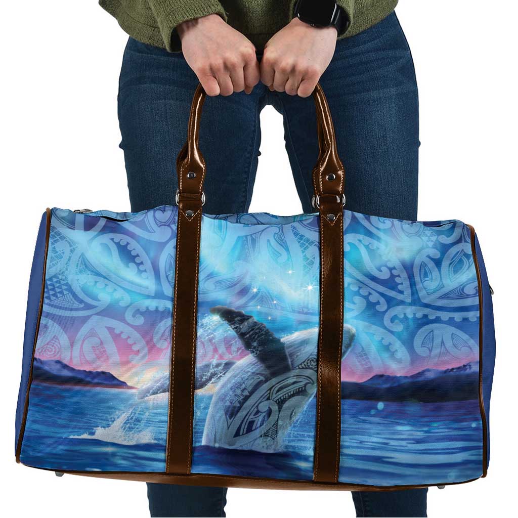 New Zealand Matariki Humpback Whale Travel Bag Paikea Maori New Year Blue Galaxy