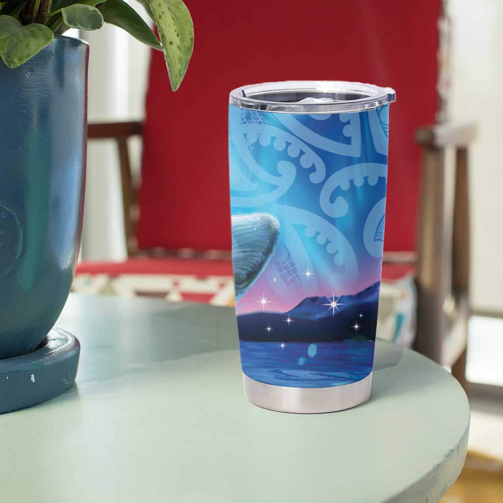 New Zealand Matariki Humpback Whale Tumbler Cup Paikea Maori New Year Blue Galaxy