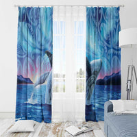 New Zealand Matariki Humpback Whale Window Curtain Paikea Maori New Year Blue Galaxy
