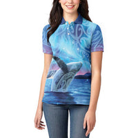New Zealand Matariki Humpback Whale Women Polo Shirt Paikea Maori New Year Blue Galaxy LT14 - Polynesian Pride