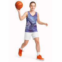 New Zealand Matariki Humpback Whale Basketball Jersey Paikea Maori New Year Purple Galaxy LT14 - Polynesian Pride