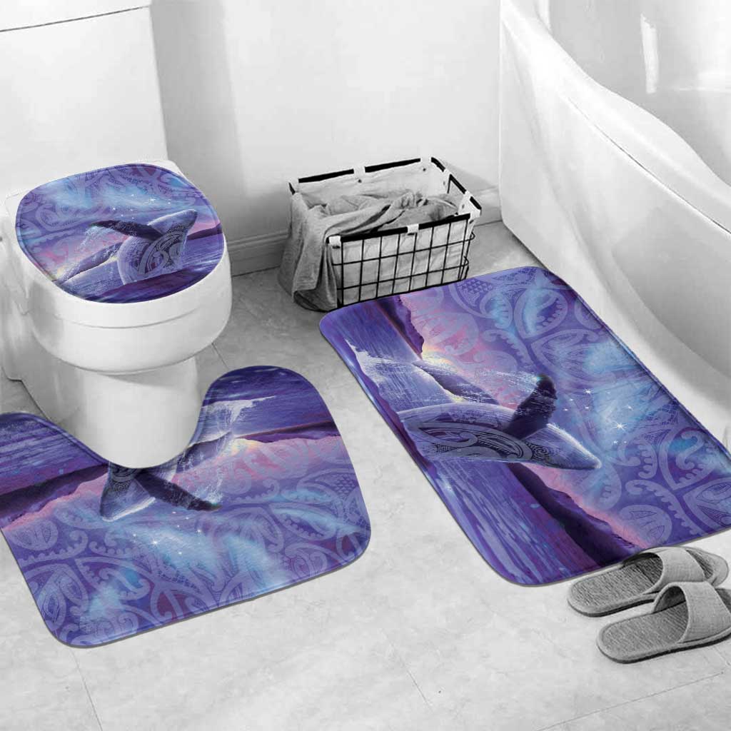 New Zealand Matariki Humpback Whale Bathroom Set Paikea Maori New Year Purple Galaxy