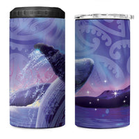 New Zealand Matariki Humpback Whale 4 in 1 Can Cooler Tumbler Paikea Maori New Year Purple Galaxy LT14 One Size: 16 oz Purple - Polynesian Pride