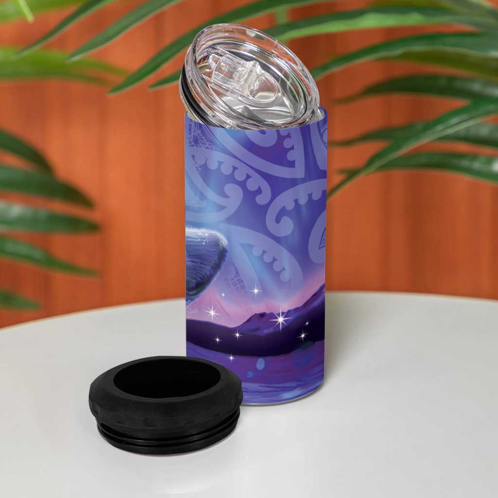 New Zealand Matariki Humpback Whale 4 in 1 Can Cooler Tumbler Paikea Maori New Year Purple Galaxy LT14 - Polynesian Pride