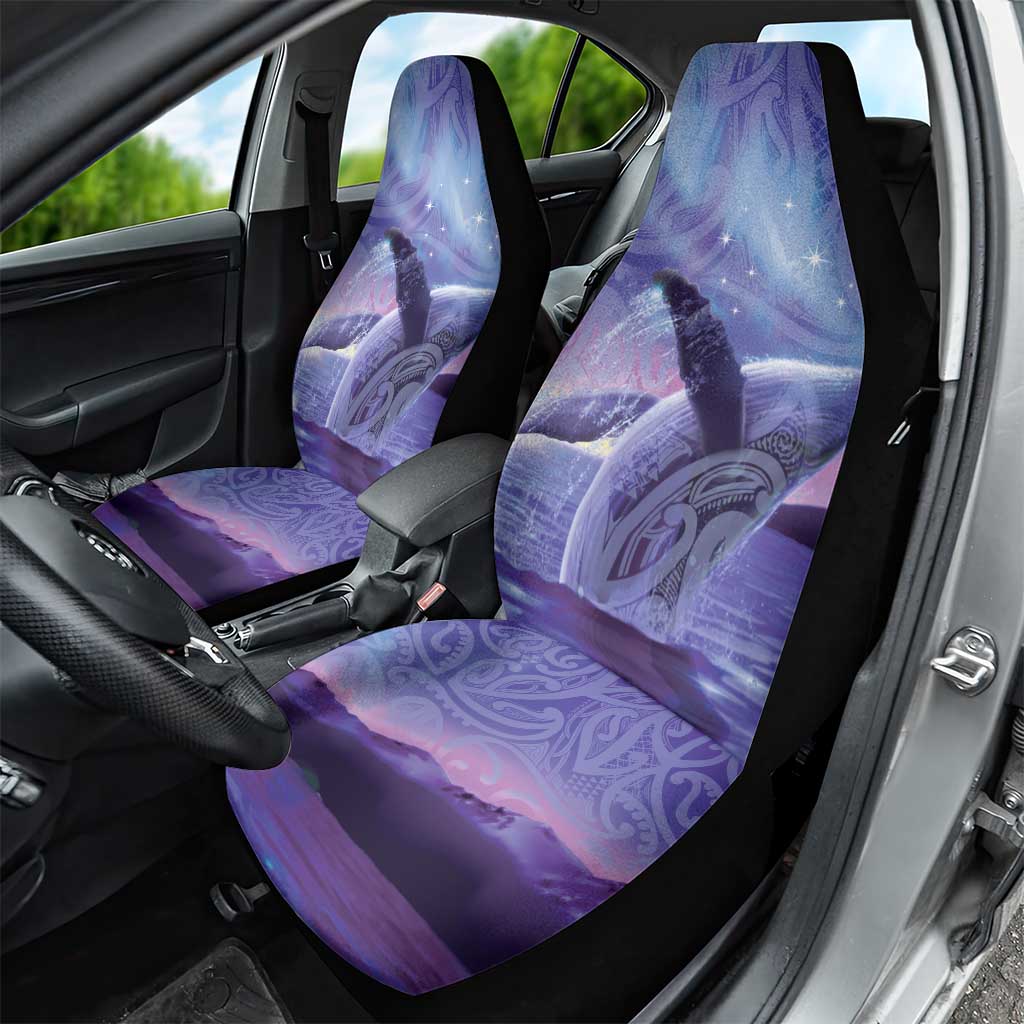 New Zealand Matariki Humpback Whale Car Seat Cover Paikea Maori New Year Purple Galaxy LT14 - Polynesian Pride