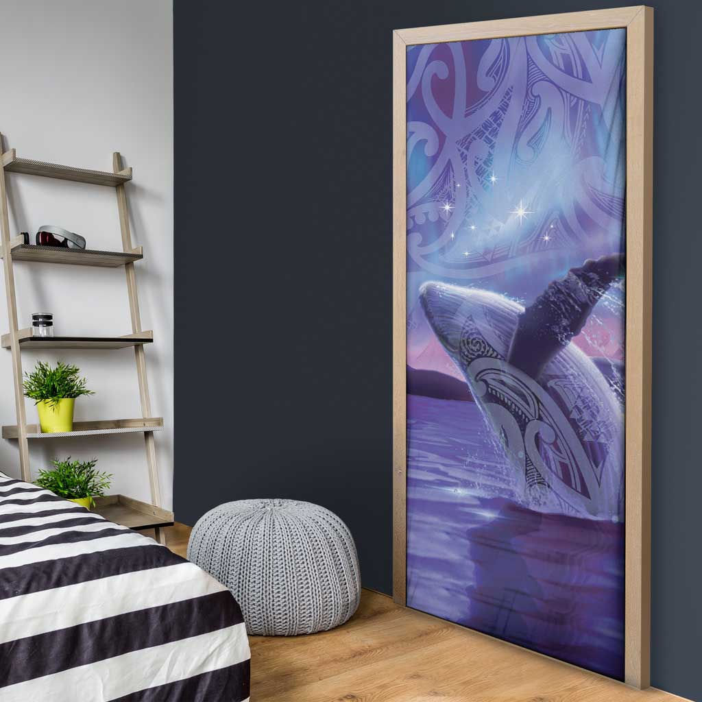 New Zealand Matariki Humpback Whale Door Cover Paikea Maori New Year Purple Galaxy LT14 - Polynesian Pride