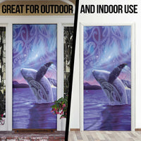 New Zealand Matariki Humpback Whale Door Cover Paikea Maori New Year Purple Galaxy LT14 - Polynesian Pride