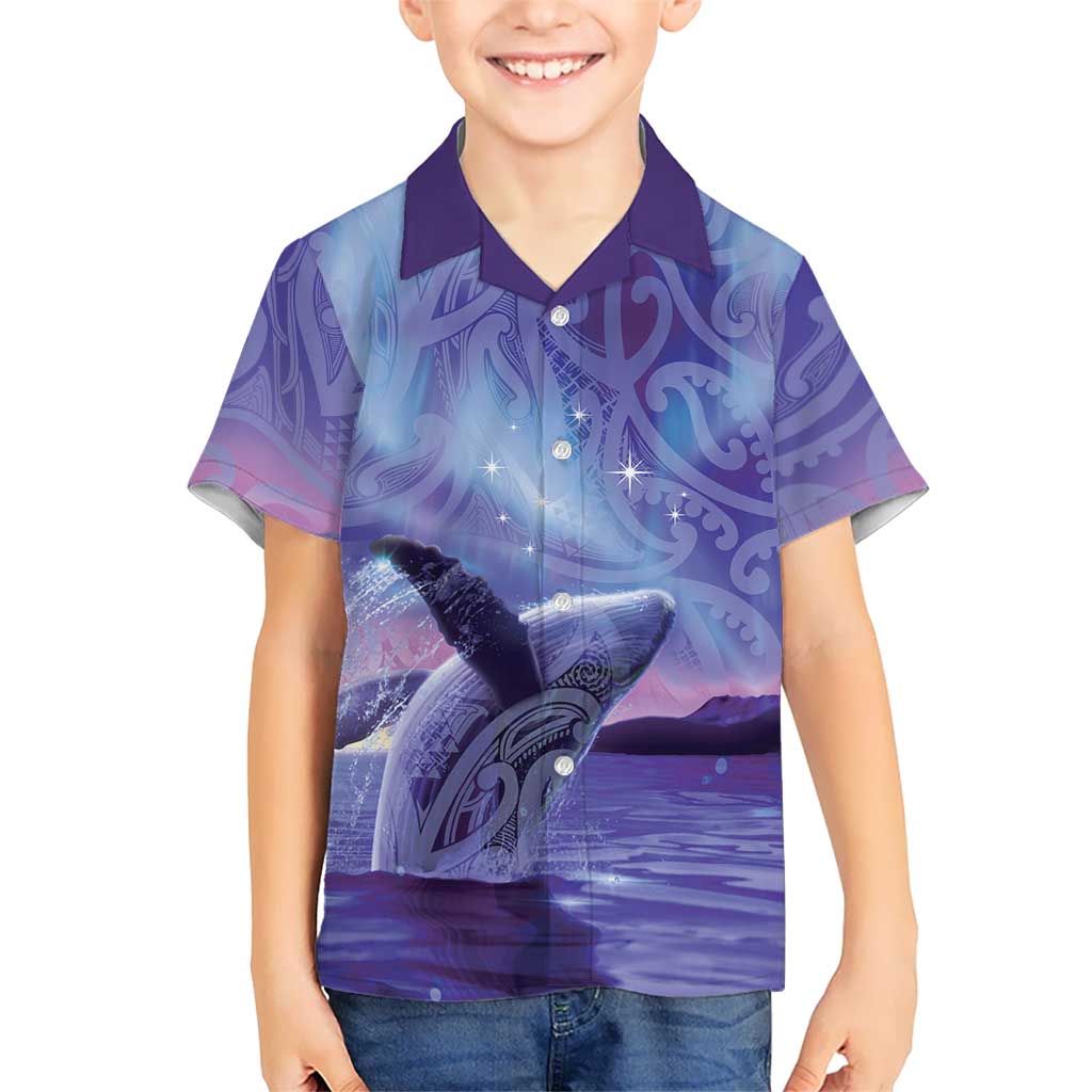 New Zealand Matariki Humpback Whale Hawaiian Shirt Paikea Maori New Year Purple Galaxy LT14 - Polynesian Pride