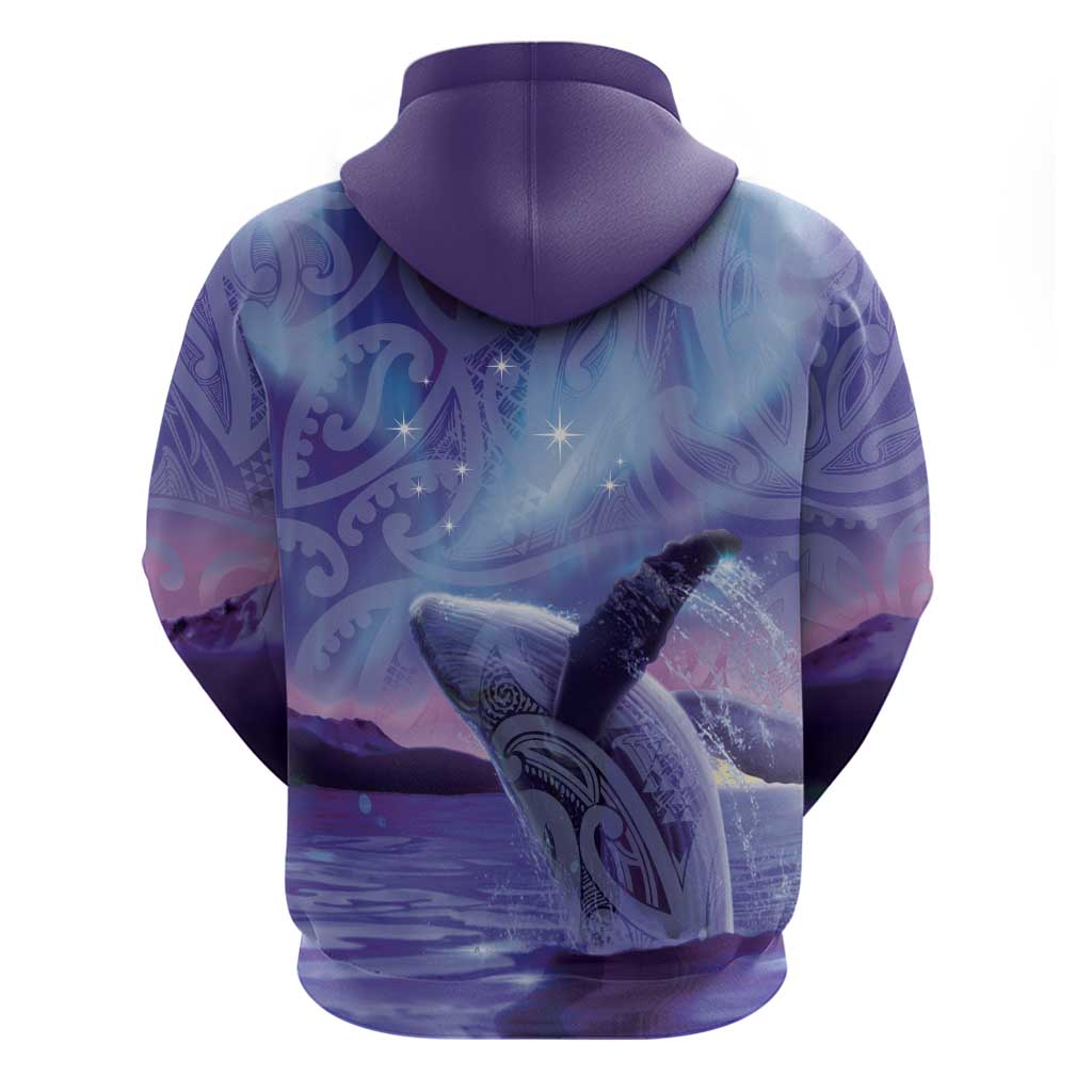 New Zealand Matariki Humpback Whale Hoodie Paikea Maori New Year Purple Galaxy LT14 - Polynesian Pride