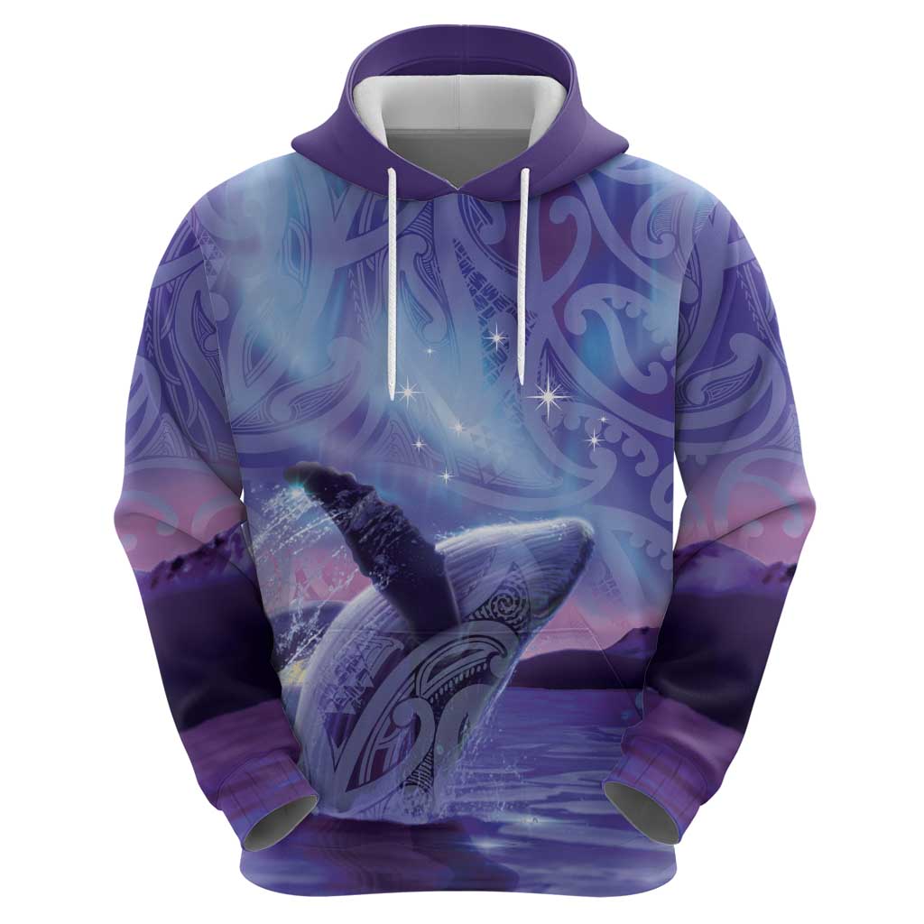 New Zealand Matariki Humpback Whale Hoodie Paikea Maori New Year Purple Galaxy LT14 - Polynesian Pride