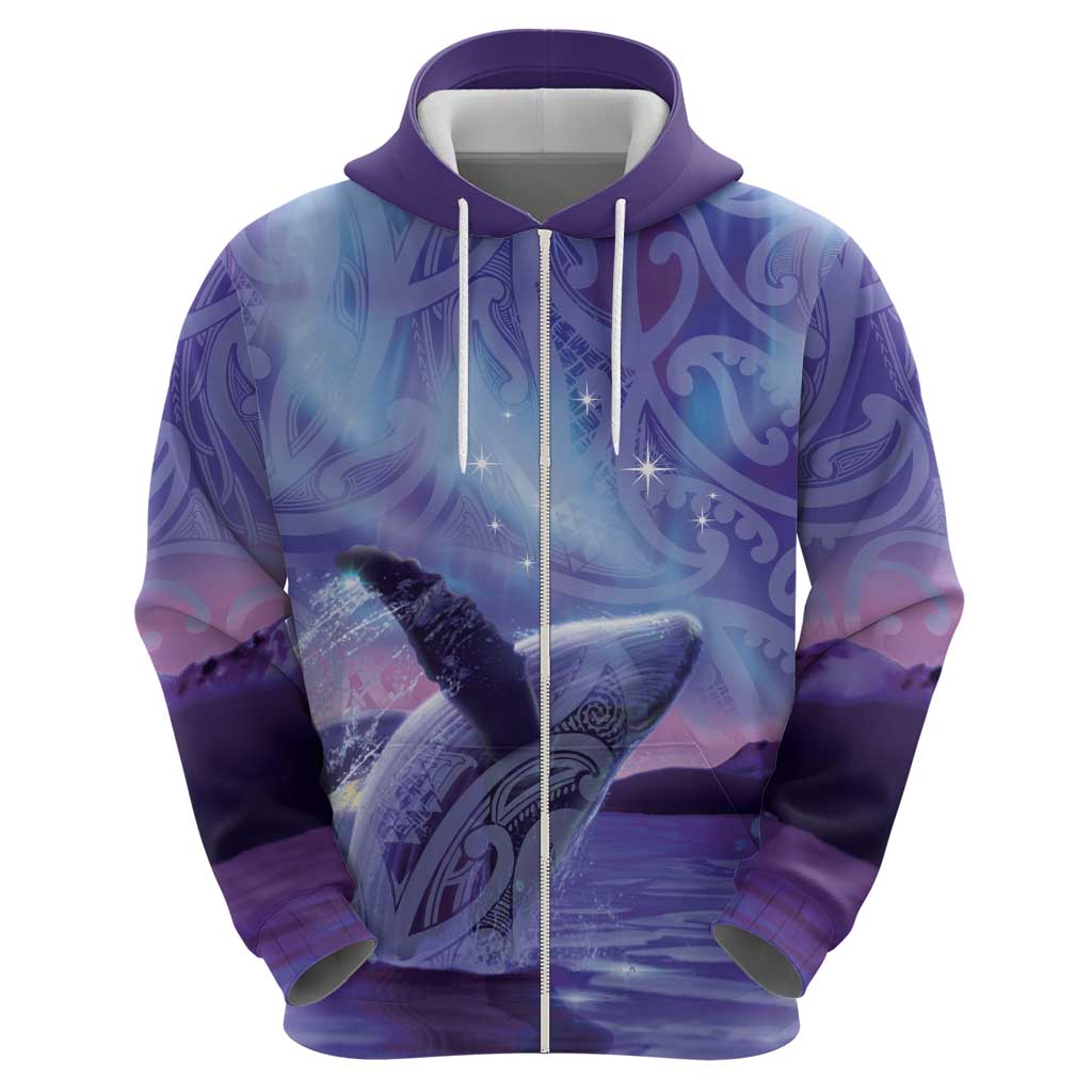 New Zealand Matariki Humpback Whale Hoodie Paikea Maori New Year Purple Galaxy LT14 - Polynesian Pride