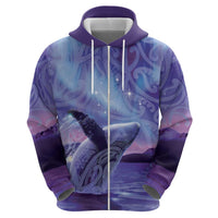 New Zealand Matariki Humpback Whale Hoodie Paikea Maori New Year Purple Galaxy LT14 - Polynesian Pride