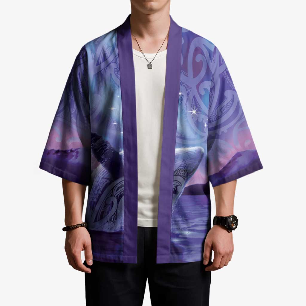 New Zealand Matariki Humpback Whale Kimono Paikea Maori New Year Purple Galaxy