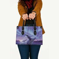 New Zealand Matariki Humpback Whale Leather Bag Paikea Maori New Year Purple Galaxy