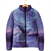 New Zealand Matariki Humpback Whale Padded Jacket Paikea Maori New Year Purple Galaxy