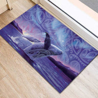 New Zealand Matariki Humpback Whale Rubber Doormat Paikea Maori New Year Purple Galaxy