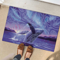 New Zealand Matariki Humpback Whale Rubber Doormat Paikea Maori New Year Purple Galaxy