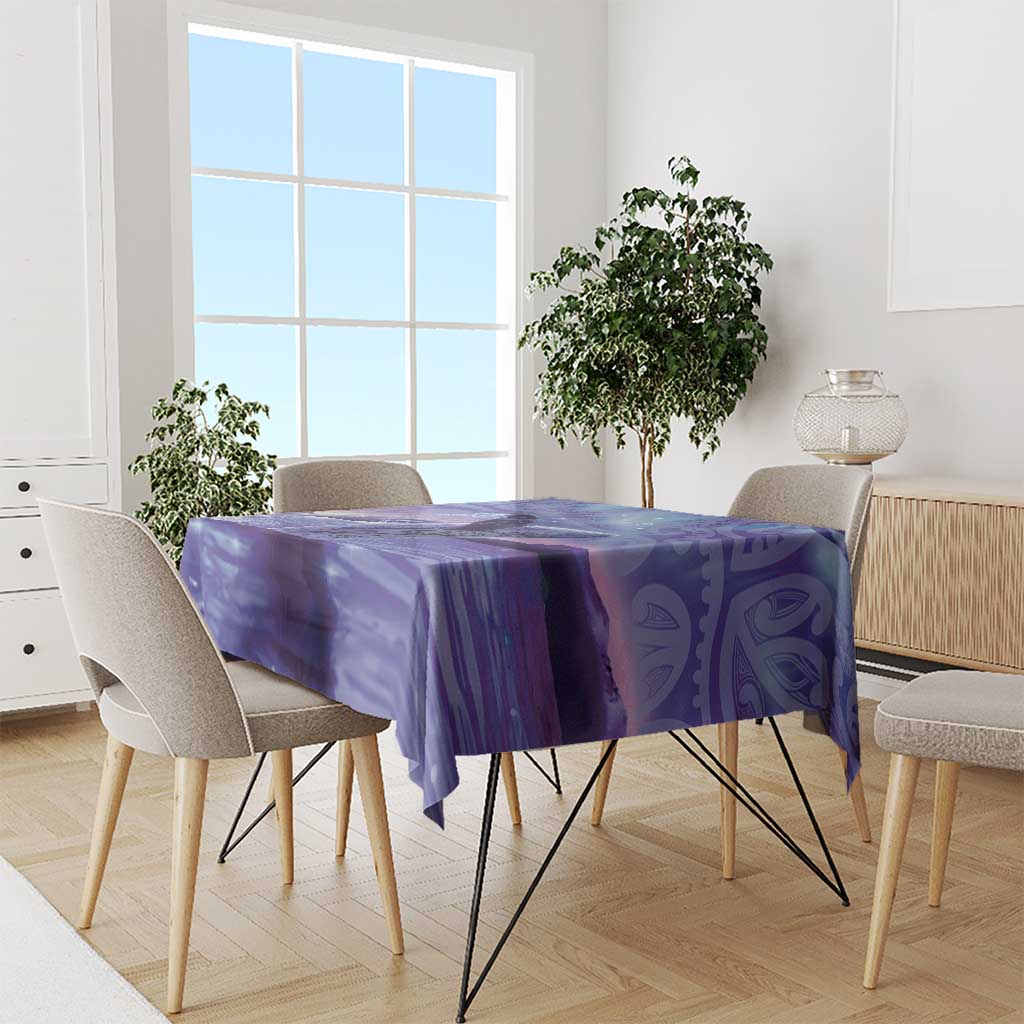 New Zealand Matariki Humpback Whale Tablecloth Paikea Maori New Year Purple Galaxy