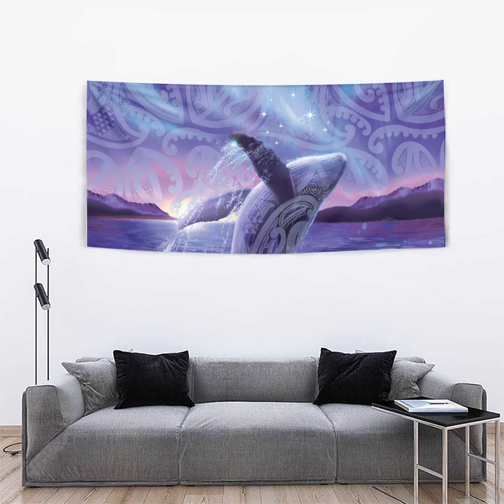New Zealand Matariki Humpback Whale Tapestry Paikea Maori New Year Purple Galaxy