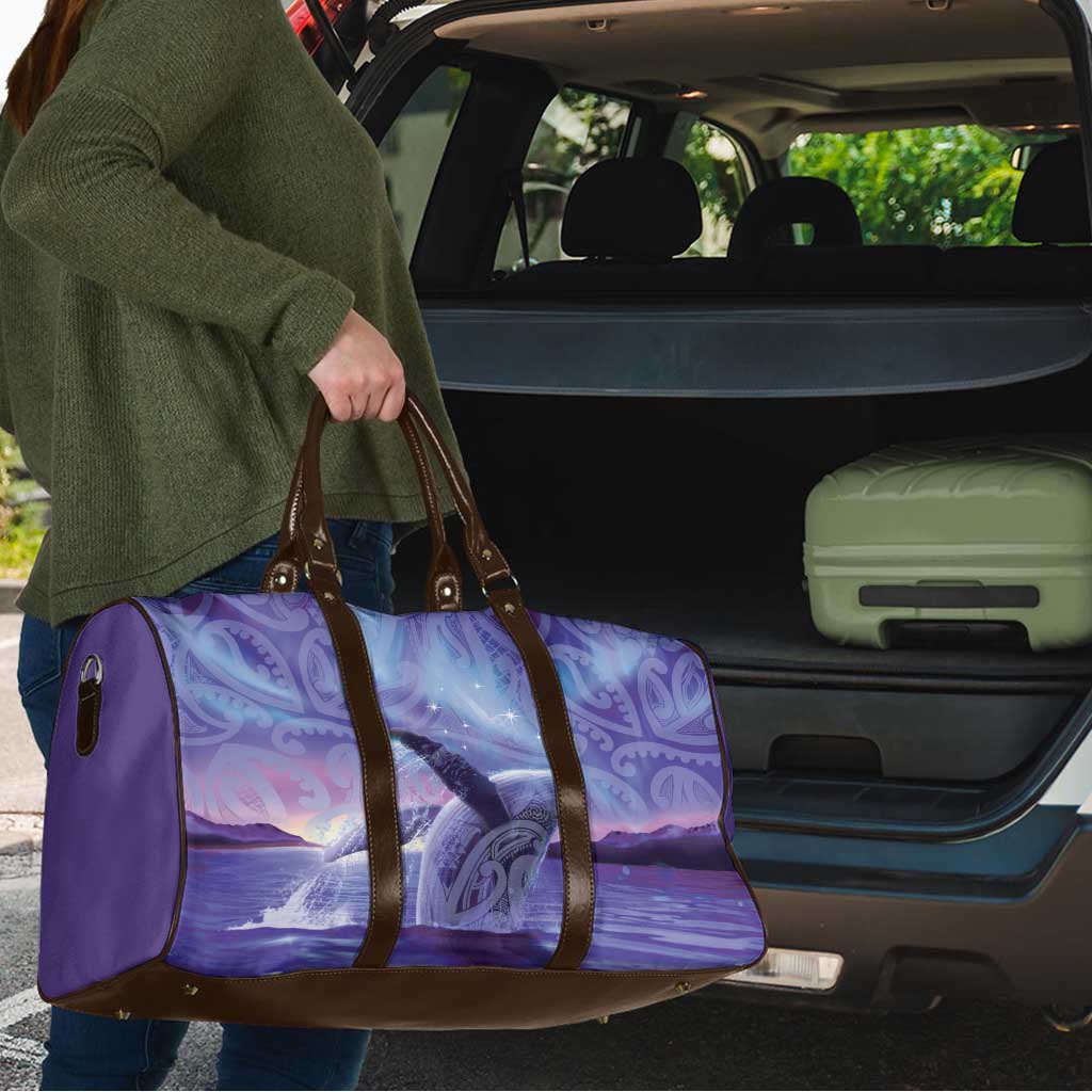 New Zealand Matariki Humpback Whale Travel Bag Paikea Maori New Year Purple Galaxy LT14 - Polynesian Pride