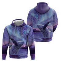 New Zealand Matariki Humpback Whale Zip Hoodie Paikea Maori New Year Purple Galaxy LT14 - Polynesian Pride