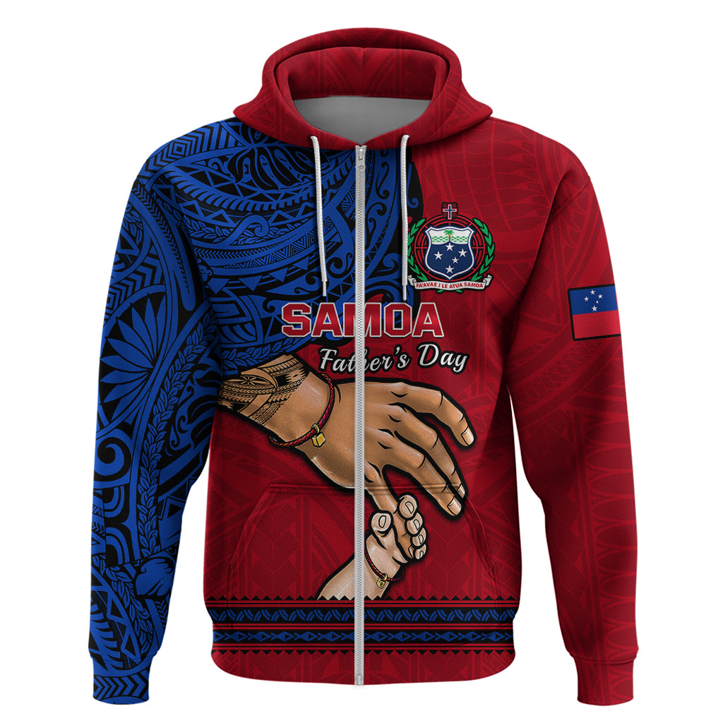 Polynesian Pride Father Day Samoa Hoodie Manuia le Aso Sa o Tama Red Version LT14 - Polynesian Pride
