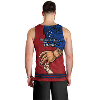 Polynesian Pride Father Day Samoa Men Tank Top Manuia le Aso Sa o Tama Red Version LT14 - Polynesian Pride