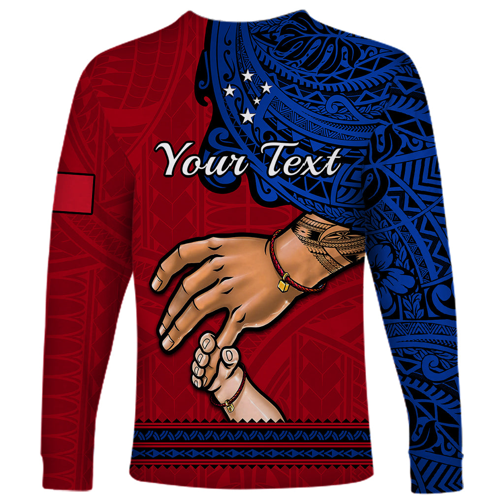 Personalised Father Day Samoa Long Sleeve Shirt Manuia le Aso Sa o Tama Red Version LT14 - Polynesian Pride