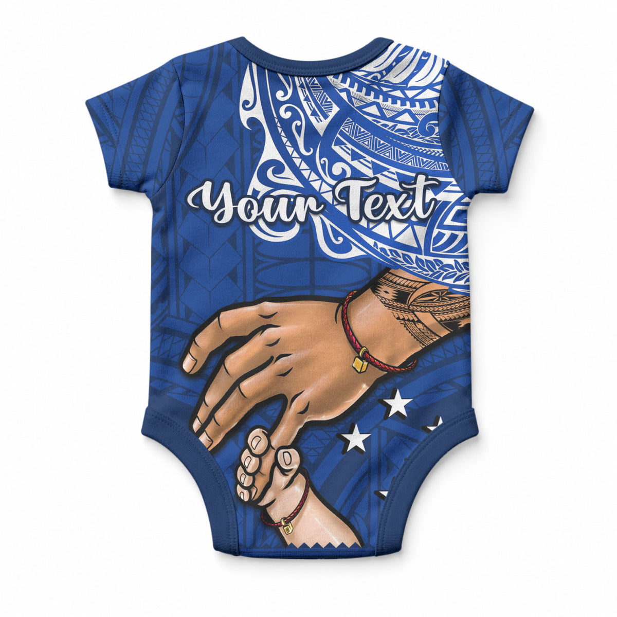 Personalised Father Day Samoa Baby Onesie Manuia le Aso Sa o Tama Blue Version LT14 - Polynesian Pride