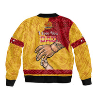 Polynesian Pride Father Day Papua New Guinea Bomber Jacket PNG I Love You Dad Yellow Version LT14 - Polynesian Pride