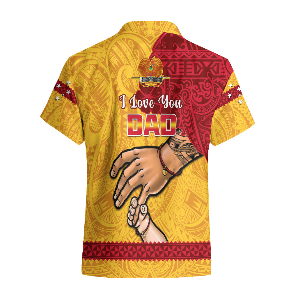 Polynesian Pride Father Day Papua New Guinea Hawaiian Shirt PNG I Love You Dad Yellow Version LT14 - Polynesian Pride
