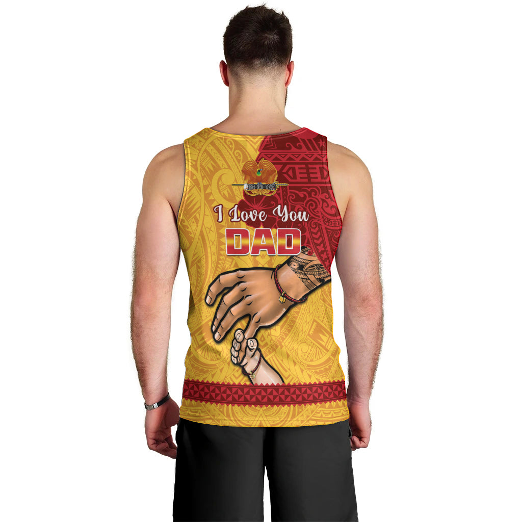 Polynesian Pride Father Day Papua New Guinea Men Tank Top PNG I Love You Dad Yellow Version LT14 - Polynesian Pride