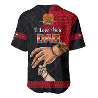 Polynesian Pride Father Day Papua New Guinea Baseball Jersey PNG I Love You Dad Black Version LT14 - Polynesian Pride