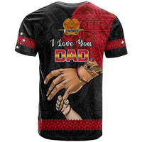 Polynesian Pride Father Day Papua New Guinea T Shirt PNG I Love You Dad Black Version LT14 - Polynesian Pride
