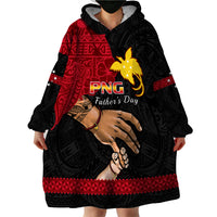Polynesian Pride Father Day Papua New Guinea Wearable Blanket Hoodie PNG I Love You Dad Black Version LT14 - Polynesian Pride