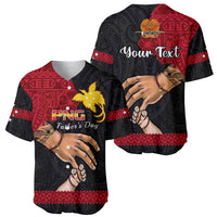 Personalised Father Day Papua New Guinea Baseball Jersey PNG I Love You Dad Black Version LT14 - Polynesian Pride
