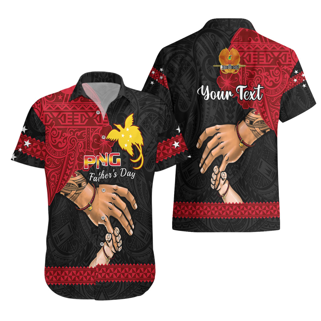 Personalised Father Day Papua New Guinea Hawaiian Shirt PNG I Love You Dad Black Version LT14 - Polynesian Pride