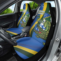 Solomon Islands Independence Day Car Seat Cover Happy 7 July Crocodile Flag Style