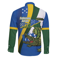 Solomon Islands Independence Day Family Matching Tank Maxi Dress and Hawaiian Shirt Happy 7 July Crocodile Flag Style