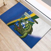 Solomon Islands Independence Day Rubber Doormat Happy 7 July Crocodile Flag Style